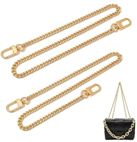 Taschenkette, 2 Stück Kette für Tasche 120cm/80cm Taschen Kette Taschenriemen Gold Taschenketten Metall Schulterriemen für Taschen Umhängetasche Handtasche