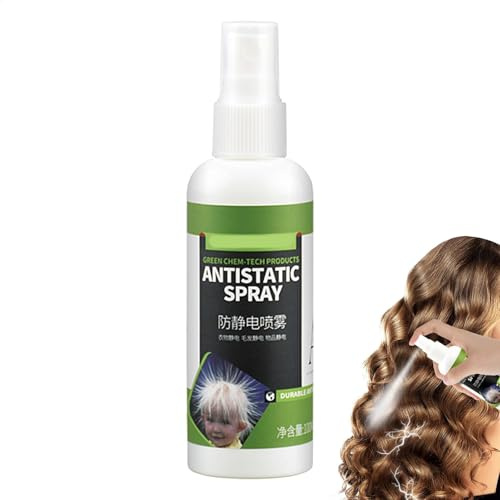 Static Spray, 100ml Anti Static Spray for Hair Women, Portable Fabric Spray Travel Size for Hair, Clothes, Fabrics, Linens, Blankets, Rugs