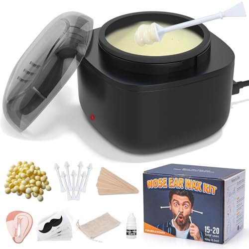EYUYTU Nose Waxing Kit for Men and Women, Nose Ear Hair Wax Kit with 100g Wax, 40 Sticks, USB Fast Heat, Smart Constant Temp, Upgraded Size, Multi-Accessories, Black