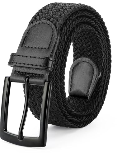 SUOSDEY Elastic Braided Belts for Men Women Golf Stretch Fabric Belt Woven Waist Belts for Jeans Shorts Trousers