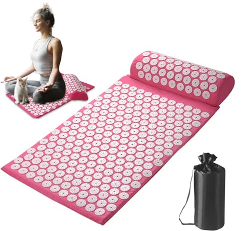 SVCEQZE Tryckpunktsmatta, 65 x 41 cm spikmatta, akupressurmatta | akupunktur- massagekudde, tryckmatta med kuddmassage, tryck bakmatta, stressreducerande artiklar för vuxna