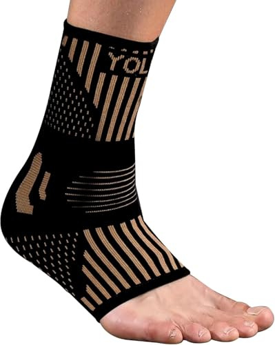 Uheltosly 2 PCS Tobilleras Deportivas De Compresión,Tobilleras de Compresion Para Hombre y Mujer,Tobillera deportiva Comodidad,Calcetines con soporte,Transpirable y Antideslizante(tono de piel,XL)