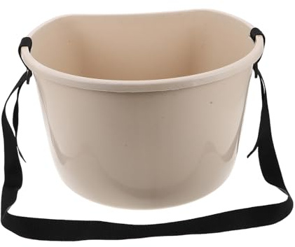 ANDRESLAD Contenitore per Fertilizzazione Manuale delle Colture con Secchio da 10 Kg Spandiconcime in Plastica Bianco con Tracolla Cestino da Raccolta Frutta per Giardinaggio e