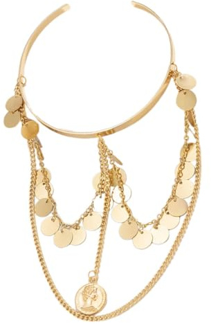 TOGEVAL Pulsera Brazalete para Brazo de Mujer de Metal Dorado, Brazalete de Puño Cómodo y Resistente Diseño Único para Ocasiones Formales