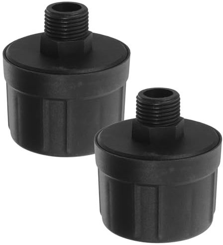 HOMOCONO Silenciador para Compresores de Aire Filtro de Admisión, Accesorio Abs Ligero y Negro de 2cm para Bombas y Sopladores, Paquete de 2 Piezas