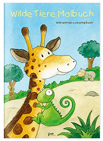 Kinder lieben Ausmalen! - Malbuch DIN A4, ab 3 Jahren, Wilde Tiere mit verschiedenen Tier- und Wüstenmotiven für Jungen und Mädchen