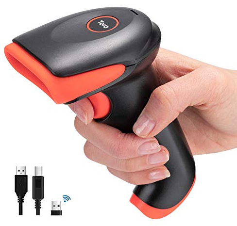 Tera Pro Bluetooth Barcode Scanner Wireless 1D 2D QR Code Rea der 2.4GHz Wireless & USB Wired Connection Fast and Precise Scanning, HW0002-O