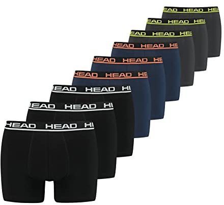 Head Lot de 9 Boxers pour Homme, Noir, Bleu, Gris, M