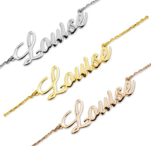 Personalised Name Necklace for Women, Sterling Silver Necklace with Initials, for Mum, Sister, Girls - Arabic Name Option Available