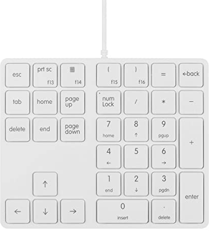 Qisan Numeric Keypad Wired Numpad 34 Tasten Tragbare Tastatur USB Externe Mini Slim Tastatur Magicforce-White