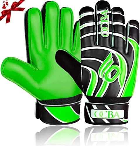 OCBA Goalkeeper Gloves with Super Grip Latex Having Shock Absorption Padding To Protect Kids' Palms and Fingers, Kids Goalie Gloves Available In Bright Eye-Catching Colors