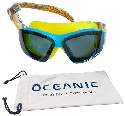 Oceanic Kids Swim Mask for Ages 3-8, Wide View Swim Goggles with Anti-Fog Lenses, Comfortable Junior Swimming Mask with Adjustable Strap, Youth Mask for Pool & Beach