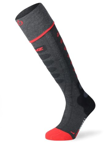 Lenz Heat Sock 5.1 Toe cap Calze riscaldate, Nero/Rosso, 42-44