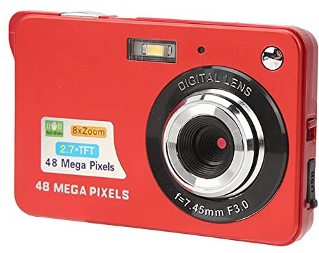 Digitalkamera, 1080P 4K 48MP Barnkamera Anti Shake 8X Zoom Videokamera med 2,7 Tum LCD Displa-skärm, Bärbar Mini Uppladdningsbar Kamera Presenter för Tonåringar Studenter Pojkar
