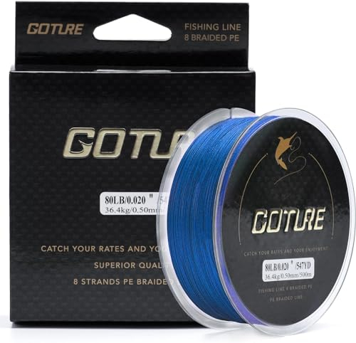 Goture Geflochtene Angelschnur 8fach, Ultradünne, Starke, Empfindliche, Glatte und Dehnungsfreie Angelschnur 300M