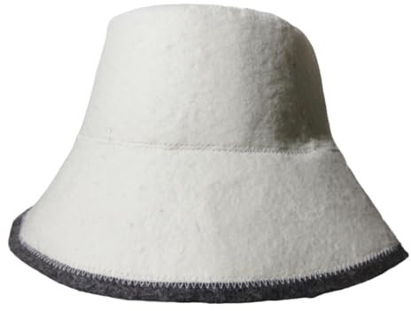 Colcolo Sauna Hat Hat for Sauna Cloth Head Protect Accs Indoor Sauna Accessories Wool Sauna Hat for Shower Bath House Steam Room, White