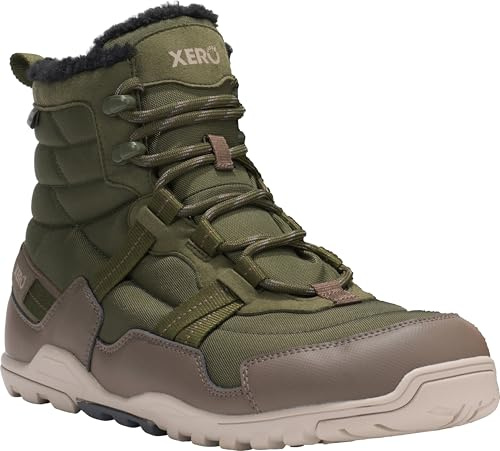 Xero Shoes Men's Alpine Barefoot Snow Boots, Army Green, 9.5