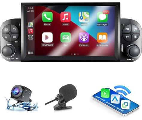 ANKEWAY Autoradio per Fiat Panda 319 (2013-2020) con Android Auto e CarPlay Wireless, RDS Car Radio Bluetooth Android Stereo con telecamera retromarcia/Microfono/Canbus Box/WiFi/App Store 2G+32G