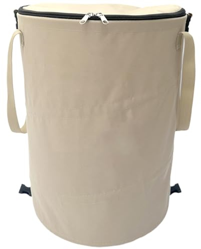 37L Large Collapsible Camping Bin Pop-Up Garden Waste Bag with Handles, Oxford Cloth Portable Foldable Trash Container for BBQ, Hiking, Outdoor or Garden