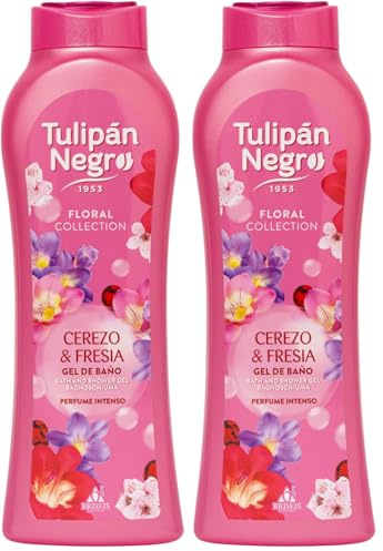 Tulipán Negro – Gel de Baño Hidratante Frutos Rosas 650 ml | Fragancia Floral Duradera | Cuidado Corporal Diario (Paquete de 2)