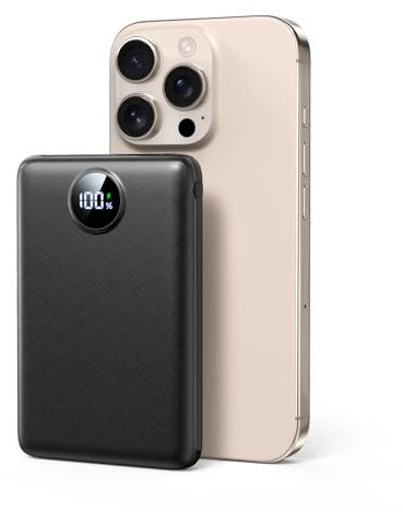 Power Bank 10000mAh 22.5W Fast Charging, Portable Charger USB C Input & Output, PD 3.0 QC 3.0 Battery Pack with LED Digital Display, Slim Powerbank for iPhone 17/16/15/14, Samsung, iPad