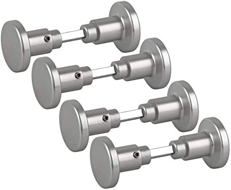 BigDean Aluminium Zimmertürknöpfe Knopfdrücker - beschichtetes Aluminium - zum aufdrehen von Türen - ideal als Schutz vor unbeabsichtigem Türöffnen (4, Türgriff silberfarbig)