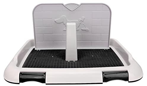 DTZW Trainingstoilette, Zaun, tragbare, abnehmbare Katzen- und Hundetoilette für kleine Hunde für männliche Hunde(Schwarz)