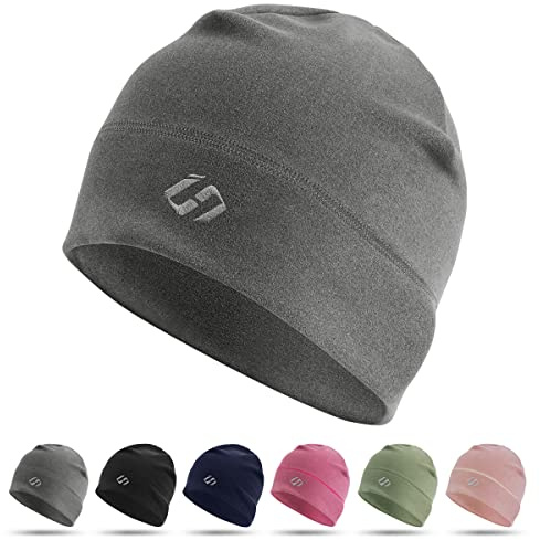 HASAGEI Thermal Running Hat - Men's Skull Cap Cycling Cap Under Helmet for Winter Grey