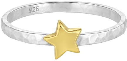 Silberner Stern Ring 925 Sterling Silber handgefertigter minimalistischer Schmuck (58 (18.5))