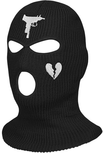 Sturmmaske Schwarz, Sturmmaske, Skimaske, Vollmaske Skimütze Wintermütze Strickmaske Vollgesichtsabdeckung Für Outdoor Radfahren Skifahren, Ideal Für Den Weg Zur Schule Oder Nach Hause (Schwarz)