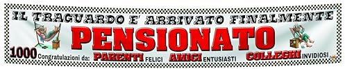 Striscione in PVC 300x50 cm - Tema Festeggiamenti per Neo Pensionato