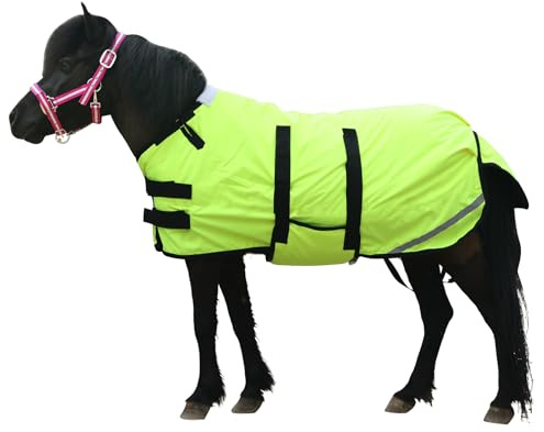 Gallopoff Couverture de cheval 300D pour poney/shetty, rembourrage 150 g/m², couverture d'extérieur légère, chaude, imperméable, respirante et indéchirable pour poneys poulains, mini chevaux, chevaux