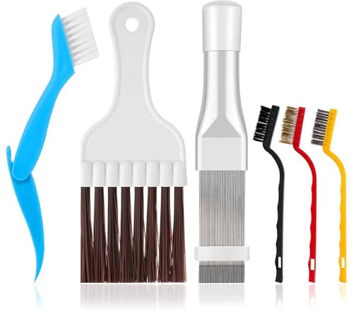 6 Stück Kondensator Kamm Trockner,Lamellenkamm Trockner,Trockner Kamm,Drahtbürste Klein,Trockner Reinigungsbürste,Trockner Reinigungsset,Verwendet für die Reinigung von Klimaanlagen, Kühlschränken usw