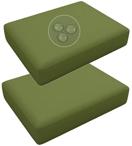 VEAI Fodere Impermeabili per Cuscini da Esterno, 60x60/60x45, 2 Pezzi con Cerniera Copricuscini per Divani da Giardino, Mobili in Rattan/Vimini per Fodere per Cuscini da Esterno(Sage,60x55x10cm)