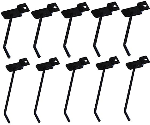 PRETYZOOM 12pcs Groove Board Hooks Iron Board Shelf Hooks Hanging Storage for Supermarket