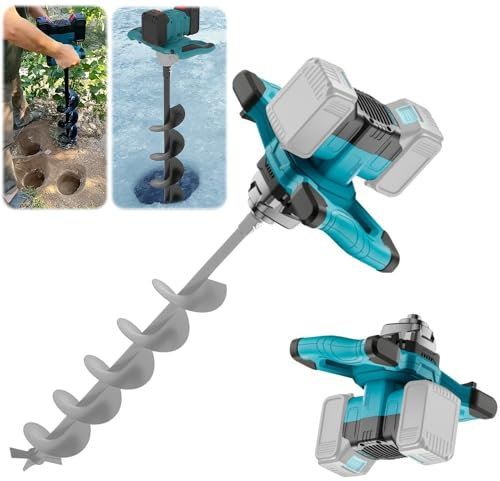 Tarière sans fil pour batterie Makita 18 V, moteur sans balais 1200 W, diamètre 350 mm, pour construction de clôtures, jardin et fondations, mélangeur de mortier, livrée sans chargeur ni boor (sans