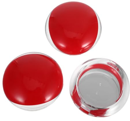 PACKOVE 3 St Mini Puderbehållare Spegel Sminkfodral Puderpufffodral Reseögonfransförvaring Tom Rougepalett Lösögonfransförvaring Franshållare Puderpufffodral Söt Röd