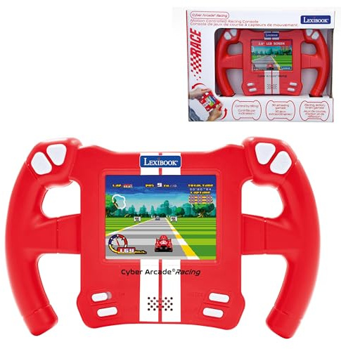 Lexibook, Cyber Arcade Racing, Console per Giochi da Corsa con sensori di Movimento, 30 Giochi di Corse, Azione e Puzzle, Controllo Tramite inclinazione, Rosso, JL3150LXB