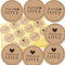 300 Stück Kraftpapier Aufkleber Made With Love Sticker Aufkleber Etiketten Rund Selbstklebend Vintag Geschenkaufkleber Geschenksticker für Backen Geschenktüten Hochzeit Thanksgiving