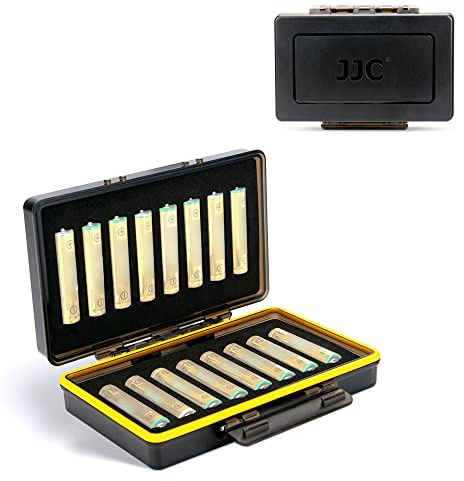 JJC 16 Slots AAA Battery Storage Case, Water-Resistant Organizer Box Holder