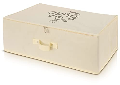Wedcova UK Ivory Personalised Wedding Dress Travel Box Breathable Bridal Gown Medium Storage Box with 10 Acid Free Tissue Papers