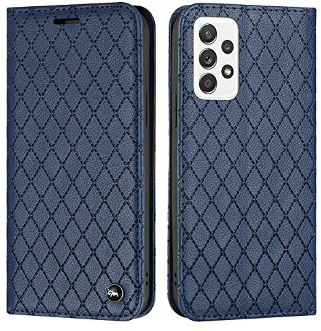 Thoankj Samsung Galaxy A23 5G / M13 / M23 Case RFID Blocking Leather Flip Folio Notebook Wallet Cover with Card Holder Stand Silicone Bumper Shockproof Phone Cases for Samsung A23 5G / M13 / M23 Blue