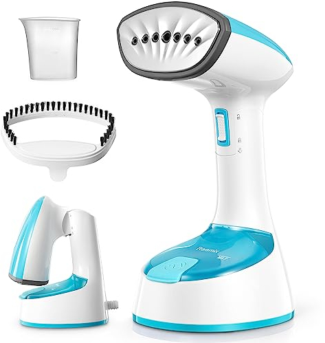 Reemix Plancha Vertical Vapor, Diseño de Mano Plegable Plancha Vertical, Removedor de Arrugas de Ropa, Fuerte Vapor Penetrante, para el Hogar, la Oficina y los Viajes, 220V (Azul)