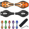 Waveboard Kinder ab 10 Jahre, Streetsurfing Waveboard Snakeboard mit Leuchtrollen, Waveboards mit Tasche und Zubehör, Skateboard für Mädchen und Junge, Belastbar Bis 100 kg,Orange