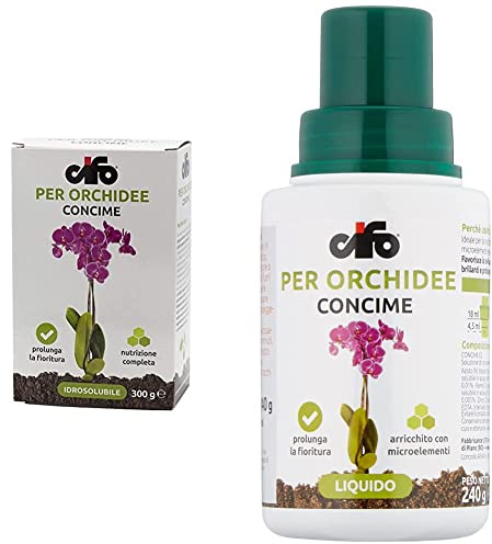 Cifo Concime idrosolubile per Orchidee 300 gr & Concime liquido per Orchidee 200 ml