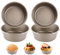 Set di 4 Teglie da Forno Tonde per Torte -Ø 11cm/Altezza 4 cm- Stampi Tonde Antiaderenti con Rivestimento Antiaderente, Tortiere Rotonda in Acciaio al Carbonio per Nuziali/Compleanno/Pane/Uova/Dolci