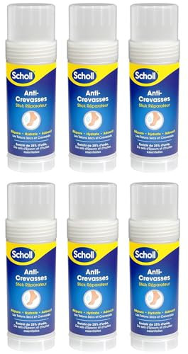 SCHOLL Lot de 6 Sticks Réparateurs Anti-Crevasses - Répare, Hydrate et Adoucit les talons secs