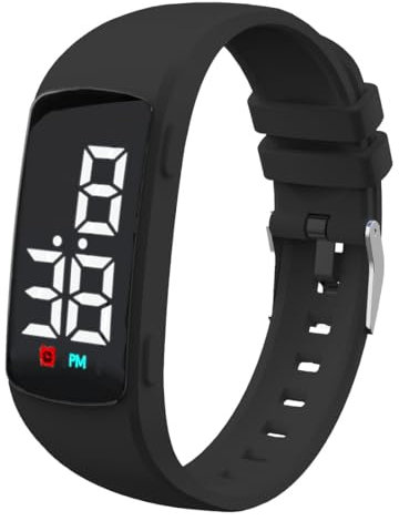 Orologio con 8 allarmi silenziosi e vibranti, impermeabile, promemoria medico, con timer e 8 allarmi giornalieri, Nero