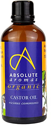 Absolute Aromas Organic Castor Oil 250ml in Glass - 100% Pure and Natural Carrier Oil - for Massage, Aromatherapy and Blending Essentials Oils
