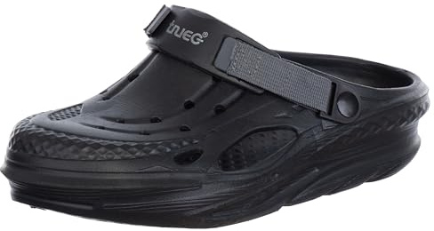 Brandsseller Zuecos de jardín para hombre, pantuflas de baño, pantuflas de jardín, impermeables, ligeras, Negro , 43 EU